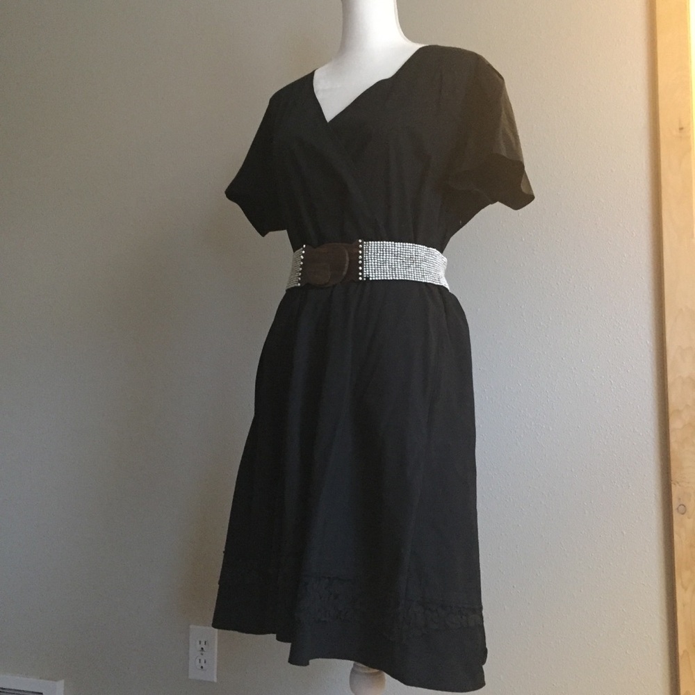 Tahari Woman Faux Wrap Midi Dress, Size 16